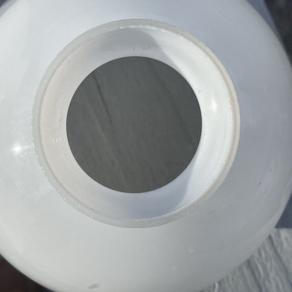 Pair of Vintage White Glass Mid-Century Modern Lamp Shades Round Modernist - Picture 9 of 14